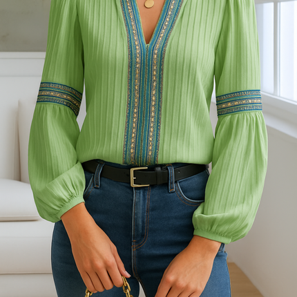Women’s Blouse | Ruffled V-Neck