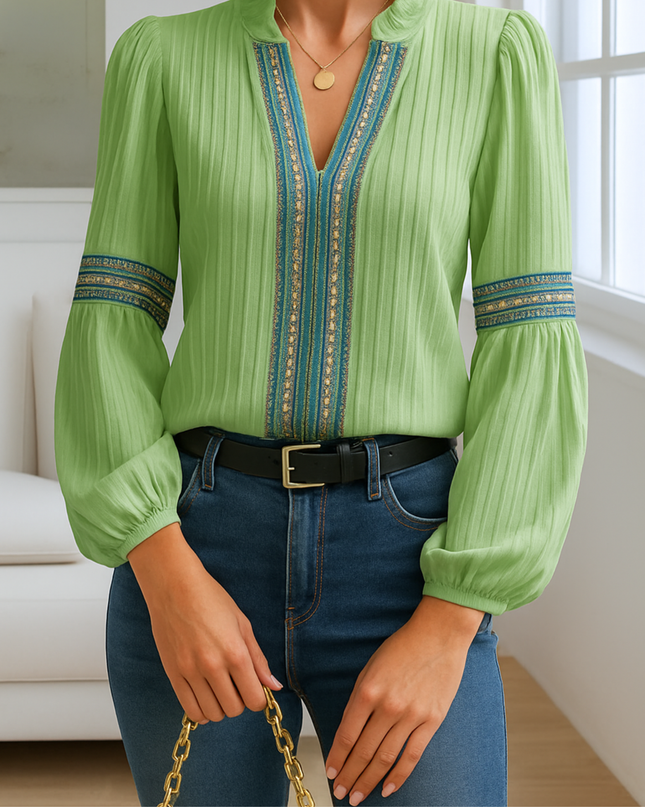 Women’s Blouse | Ruffled V-Neck