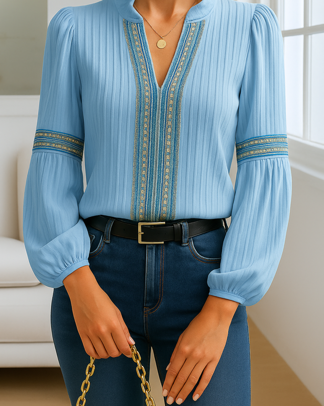 Women’s Blouse | Ruffled V-Neck