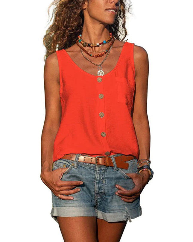 Women’s Top | Sleeveless Button-Up