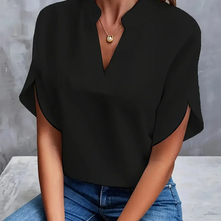 Women's Blouse | Short Sleeve Split Neckline