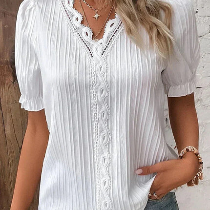 Women’s Blouse | Lace Trim White