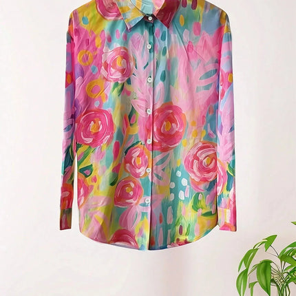 Women's Blouse | Abstract Print Button Front