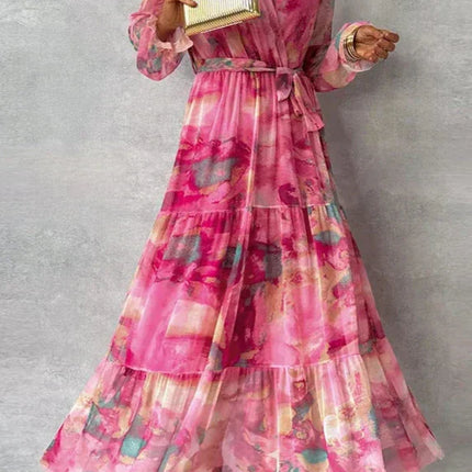 Women’s Dress | Floral Wrap Maxi with V-Neck