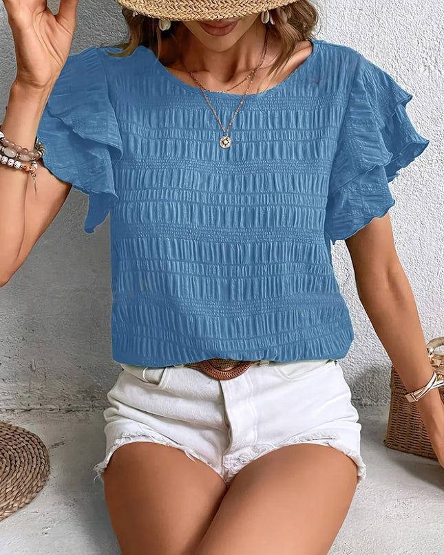 Women’s Blouse | Ruffle Sleeve Textured