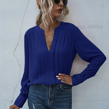 Women’s Blouse | Pleated V-Neck