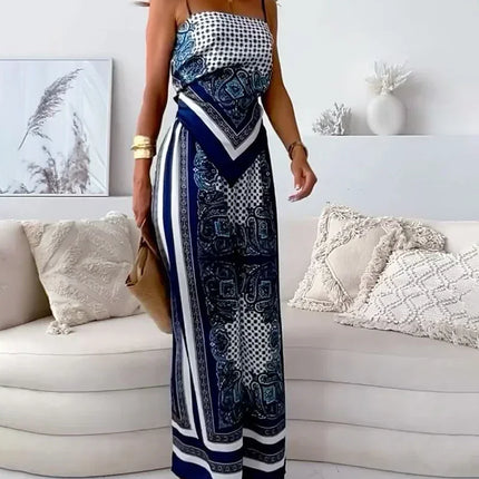 Lara - Stylish Printed Lace-Up Vest & Pants Set
