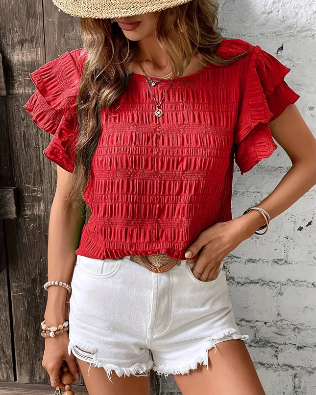 Women’s Blouse | Ruffle Sleeve Textured