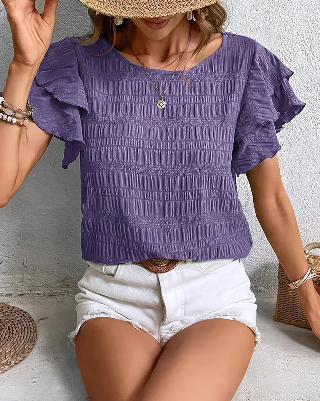 Women’s Blouse | Ruffle Sleeve Textured