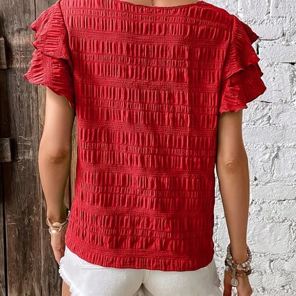 Women’s Blouse | Ruffle Sleeve Textured