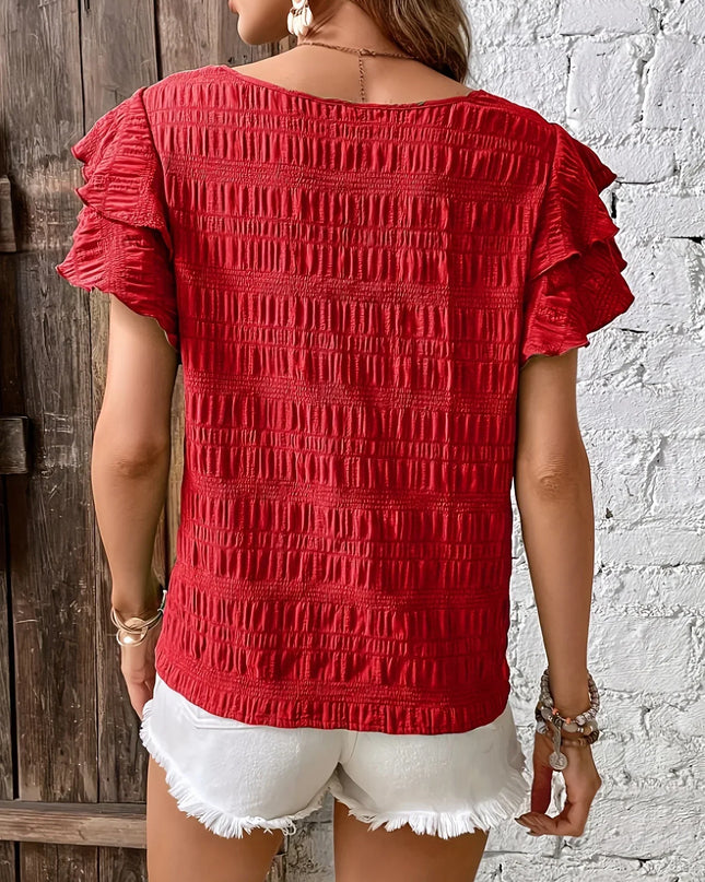 Women’s Blouse | Ruffle Sleeve Textured