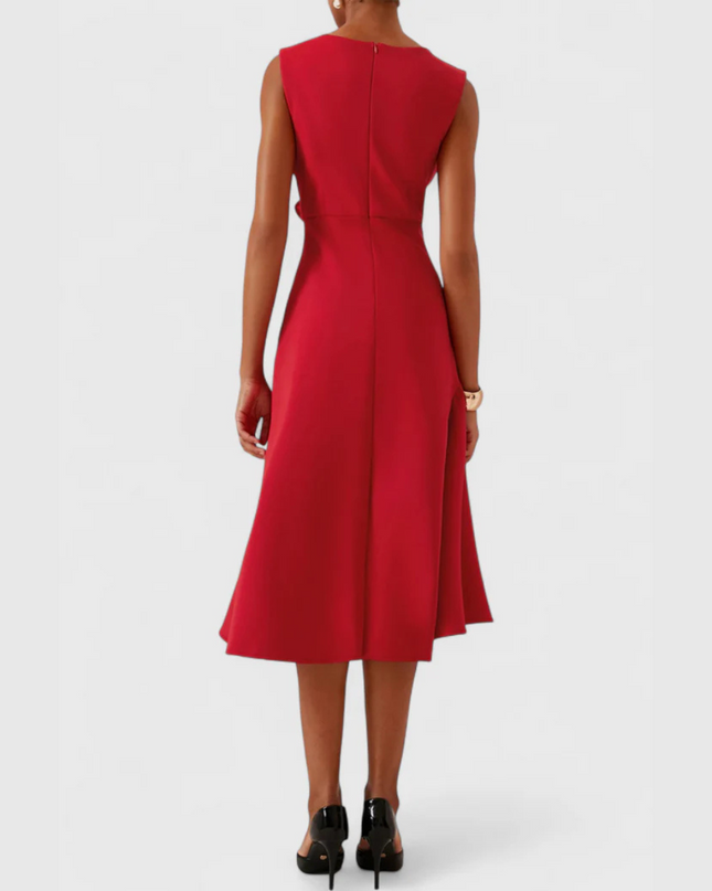 Women's Dress | Ruffle Hem Wrap Detail Midi