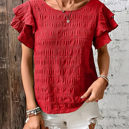 Women’s Blouse | Ruffle Sleeve Textured