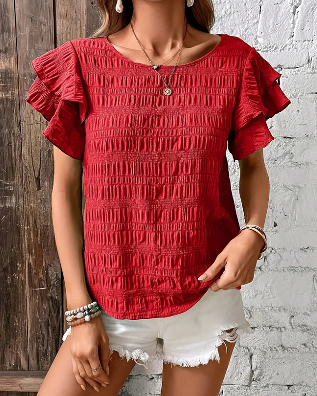 Women’s Blouse | Ruffle Sleeve Textured