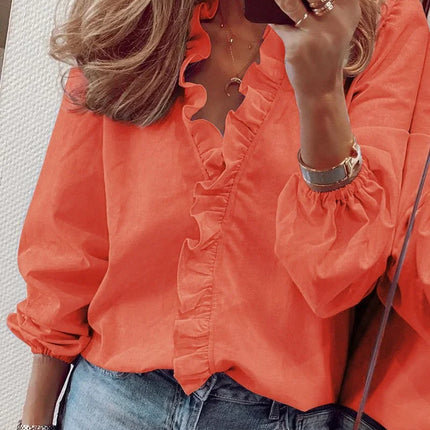Women’s Blouse | Long Sleeve with Ruffled Front