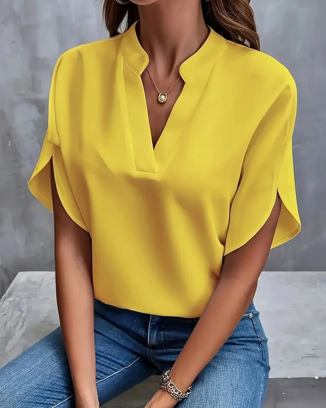Women's Blouse | Short Sleeve Split Neckline