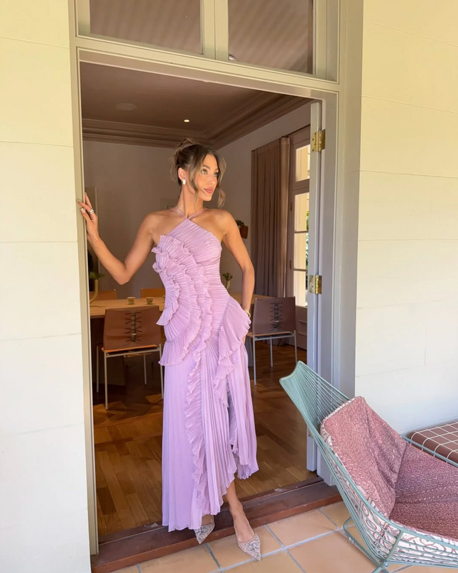 Women’s Dress | Halter Neck Pleated Maxi