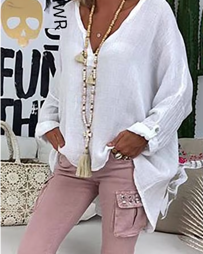 Women's Blouse | Long Sleeve V-Neck
