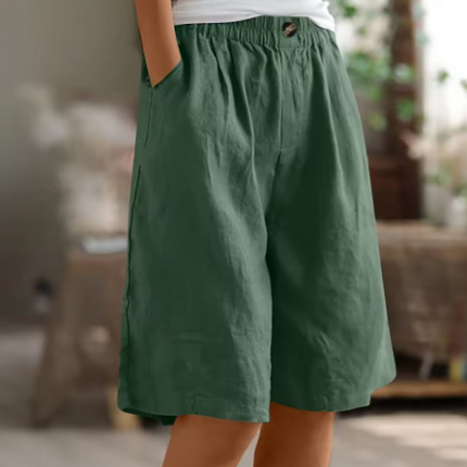 Women's Shorts | Elastic Waist Loose Fit Pocket