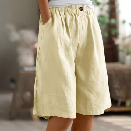 Women's Shorts | Elastic Waist Loose Fit Pocket