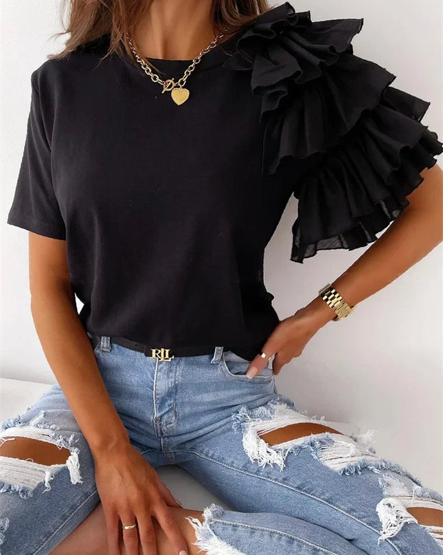 Women’s Blouse | Ruffle Short Sleeve