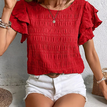 Women’s Blouse | Ruffle Sleeve Textured