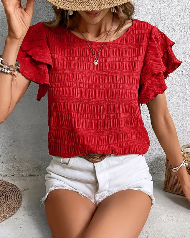 Women’s Blouse | Ruffle Sleeve Textured