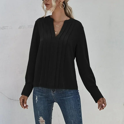 Women’s Blouse | Pleated V-Neck