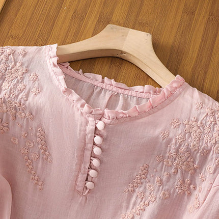 Women's Blouse | Partial Button-front Detail