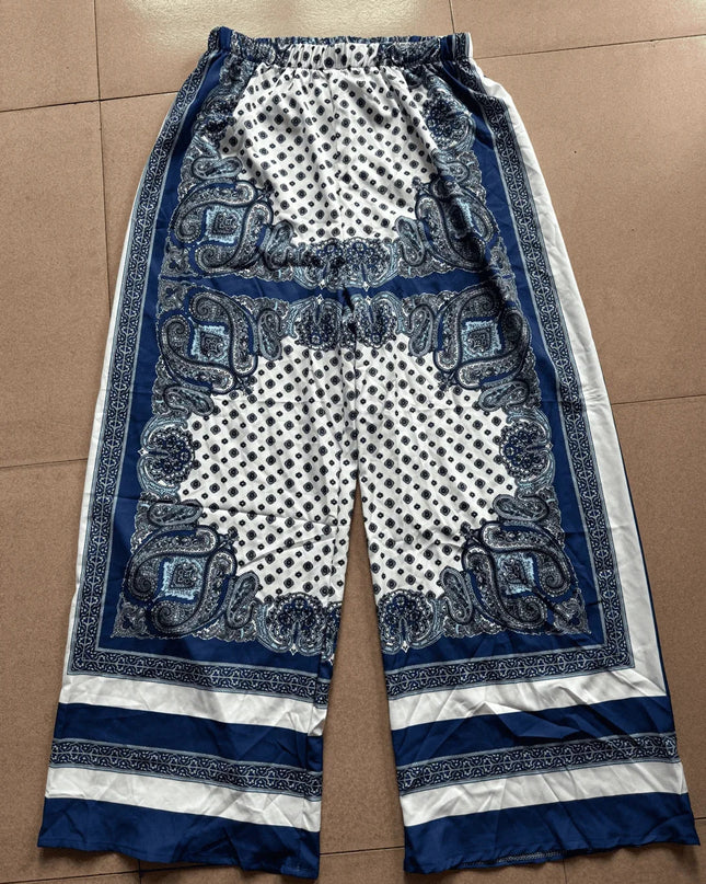 Lara - Stylish Printed Lace-Up Vest & Pants Set