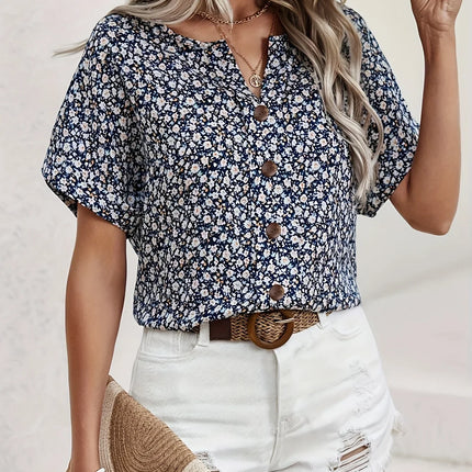 Women’s Blouse | Floral Print Button Front