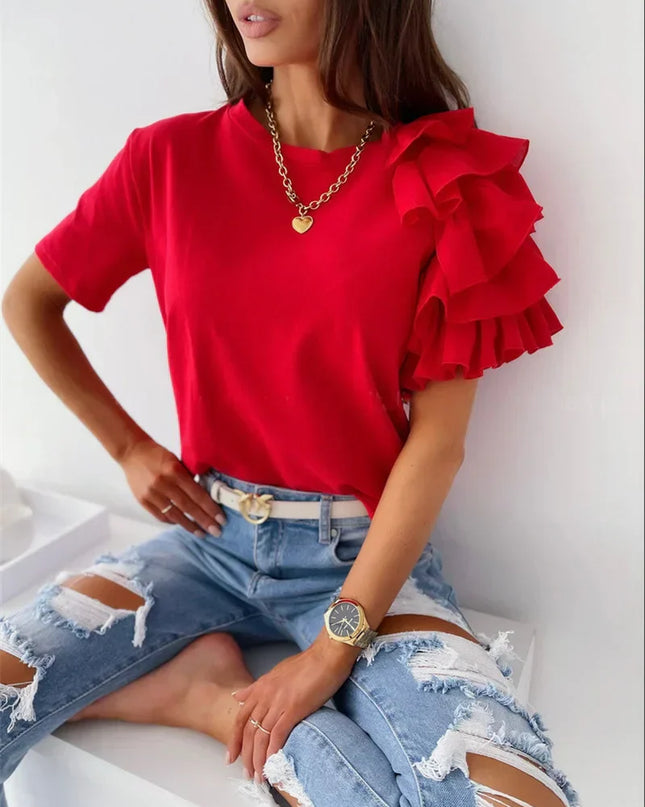 Women’s Blouse | Ruffle Short Sleeve