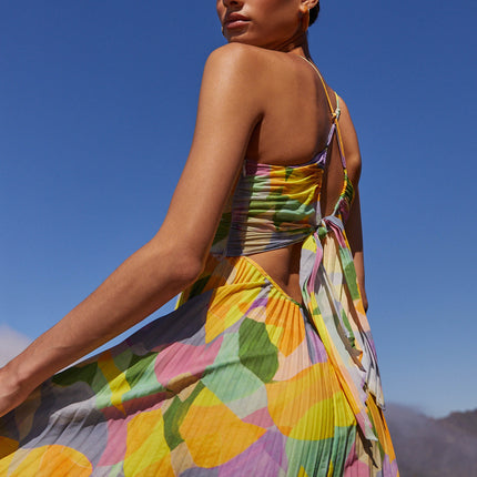 Women’s Dress | Pleated Maxi Cross Tie Back