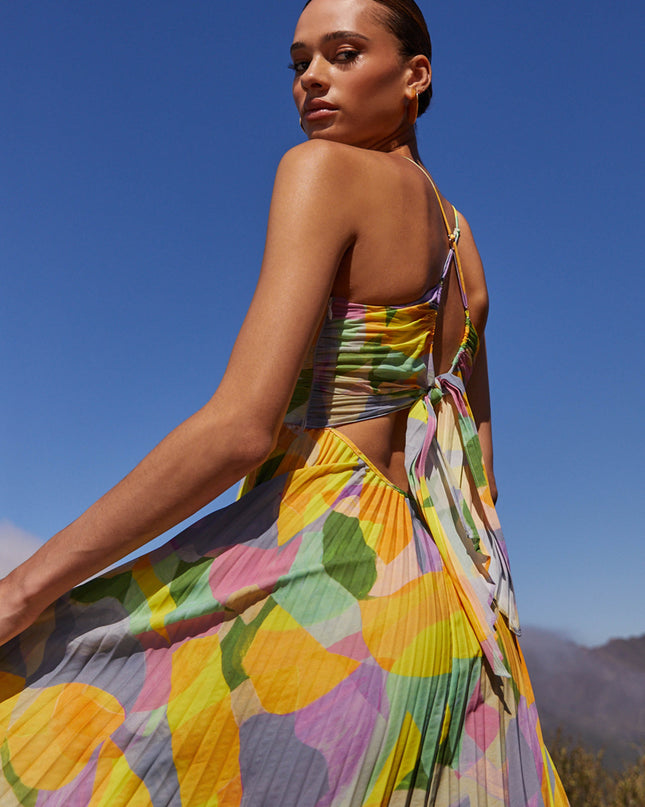Women’s Dress | Pleated Maxi Cross Tie Back