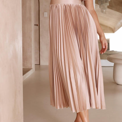 Women's Dress | Pleated Maxi V-Neck Tie Waist