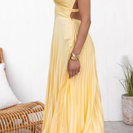 Women’s Dress  | Pleated V-Neck Maxi