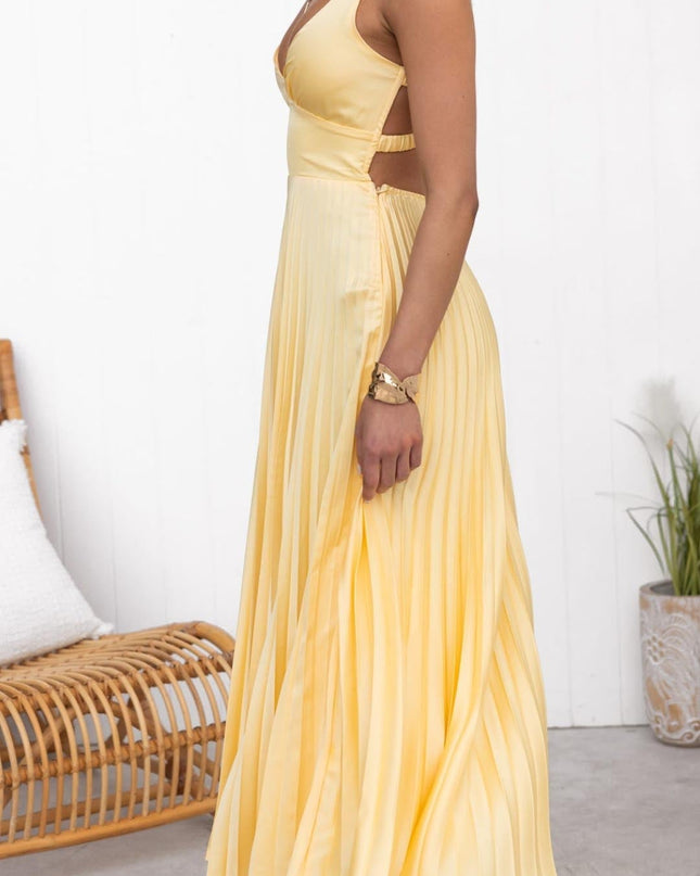 Women’s Dress  | Pleated V-Neck Maxi