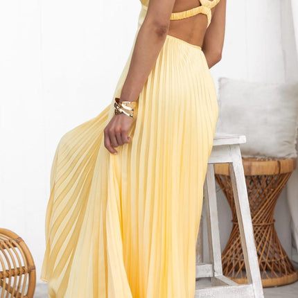 Women’s Dress  | Pleated V-Neck Maxi