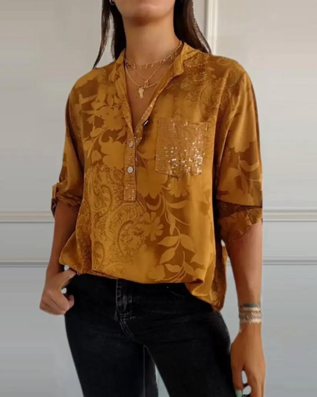 Women’s Blouse | Floral Pattern Collared