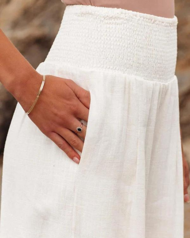 Women's Beach Pants | Wide Leg Elastic Waist