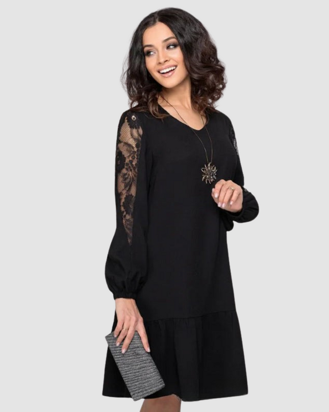Lowri Quinn | Lace-Sleeve Midi Dress