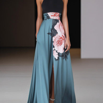 Women’s Dress | Sleeveless Floral Slit Maxi