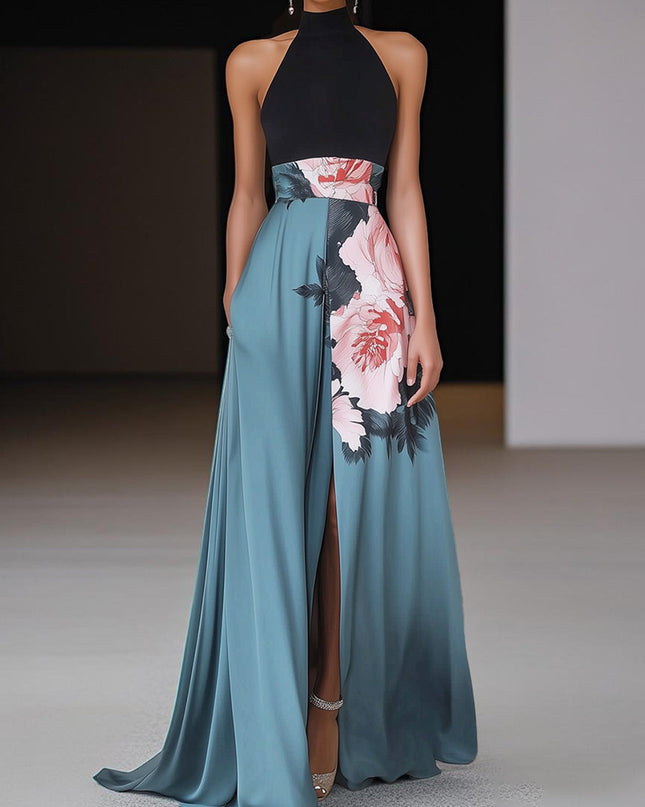 Women’s Dress | Sleeveless Floral Slit Maxi