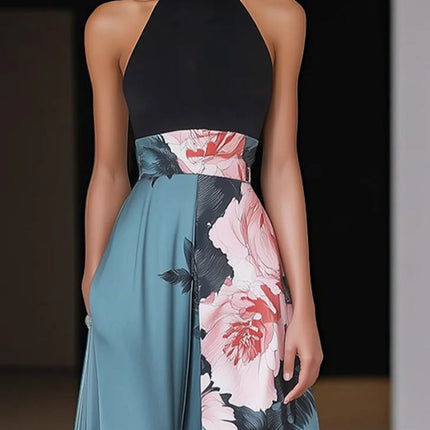 Women’s Dress | Sleeveless Floral Slit Maxi