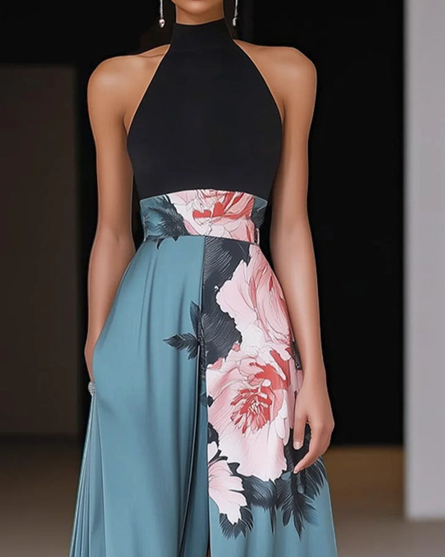 Women’s Dress | Sleeveless Floral Slit Maxi