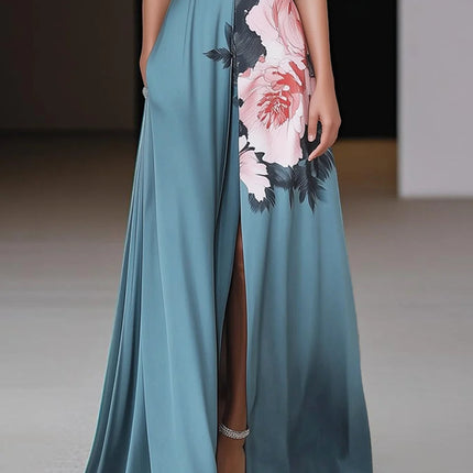 Women’s Dress | Sleeveless Floral Slit Maxi