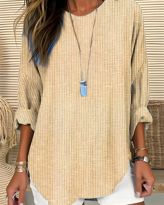 Women’s Blouse | Vertical Stripe Round Neck