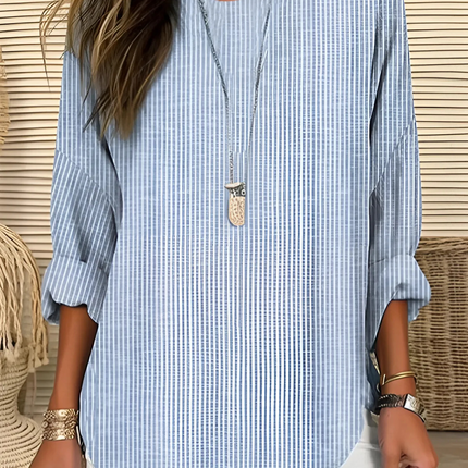 Women’s Blouse | Vertical Stripe Round Neck