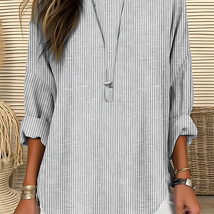 Women’s Blouse | Vertical Stripe Round Neck
