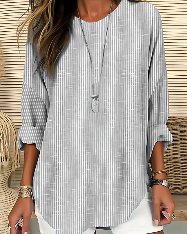 Women’s Blouse | Vertical Stripe Round Neck